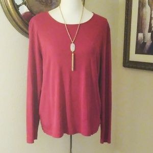 Ralph Lauren Red Long Sleeve Top Size 1X